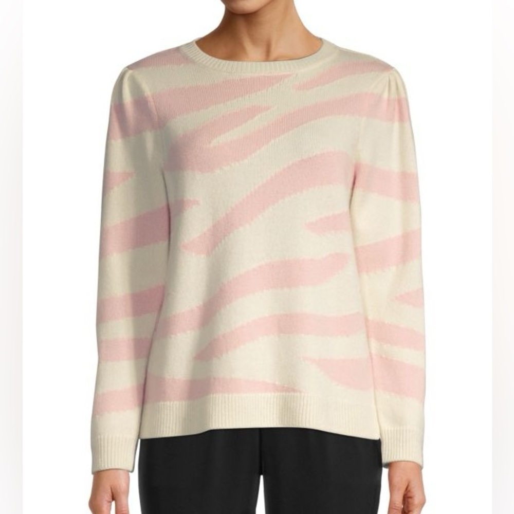 MILLY Zebra Intarsia Sweater, EUC, size Large